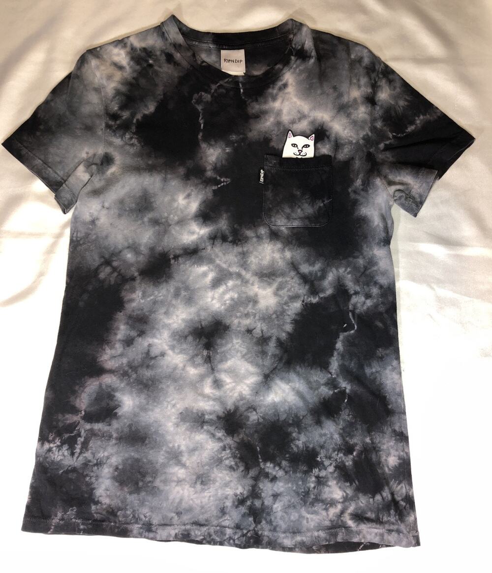 RipnDip T Shirt Tie Dye Skateboard Lord Nermal Pocket Gray Black Womens Size M